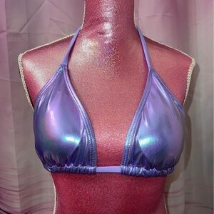 holographic purple bikini set